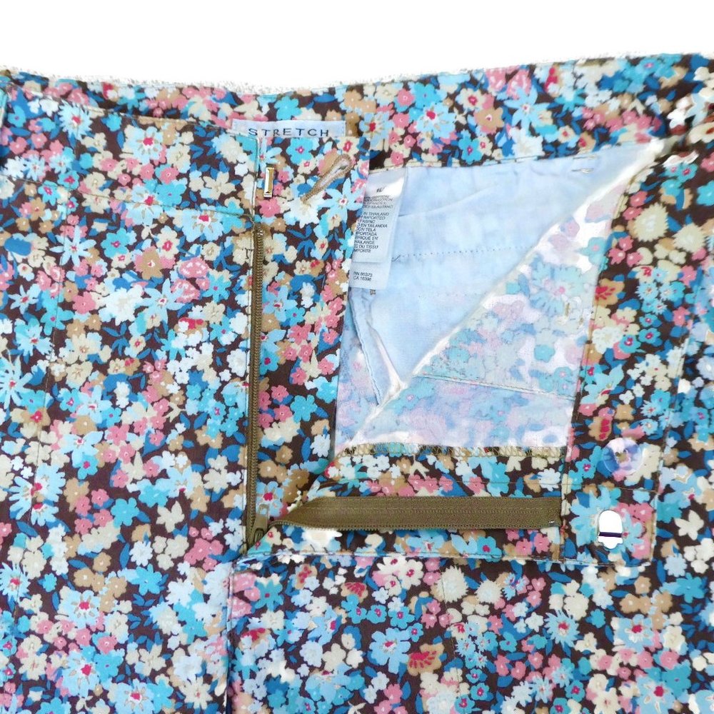 29x21.5 Vintage Ditsy Floral Pants Liz Claiborne Crop Stretch High Waist 10 M - Picture 3 of 8